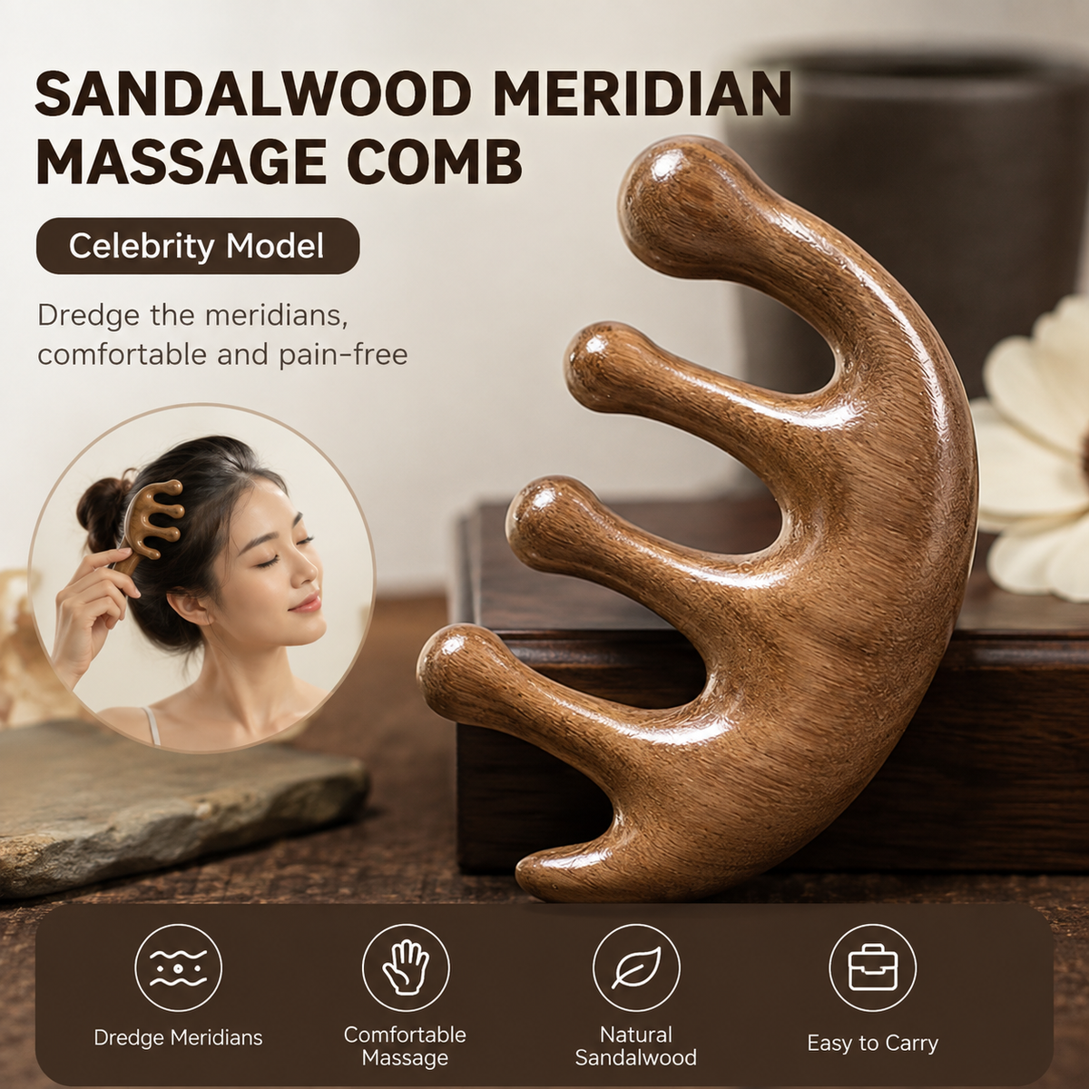Wooden Scalp Massager