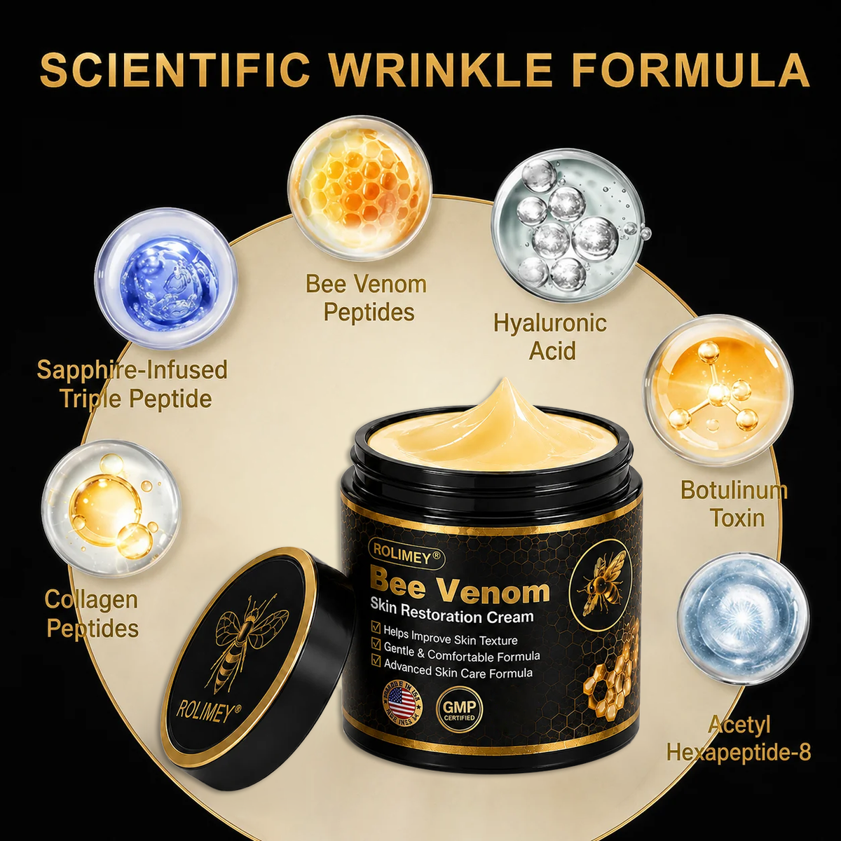 🌿Rolimey® Bee venom Pro Comprehensive Cream —Tightening for Skin Types 🔥