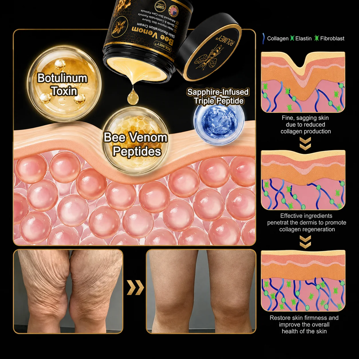 🌿Rolimey® Bee venom Pro Comprehensive Cream —Tightening for Skin Types 🔥