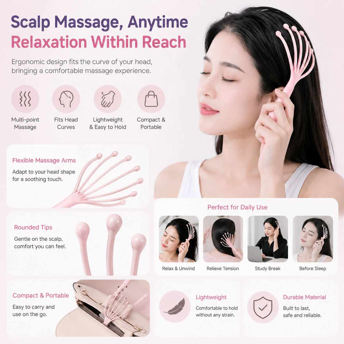 Protable Hand Held SPA Head Massager