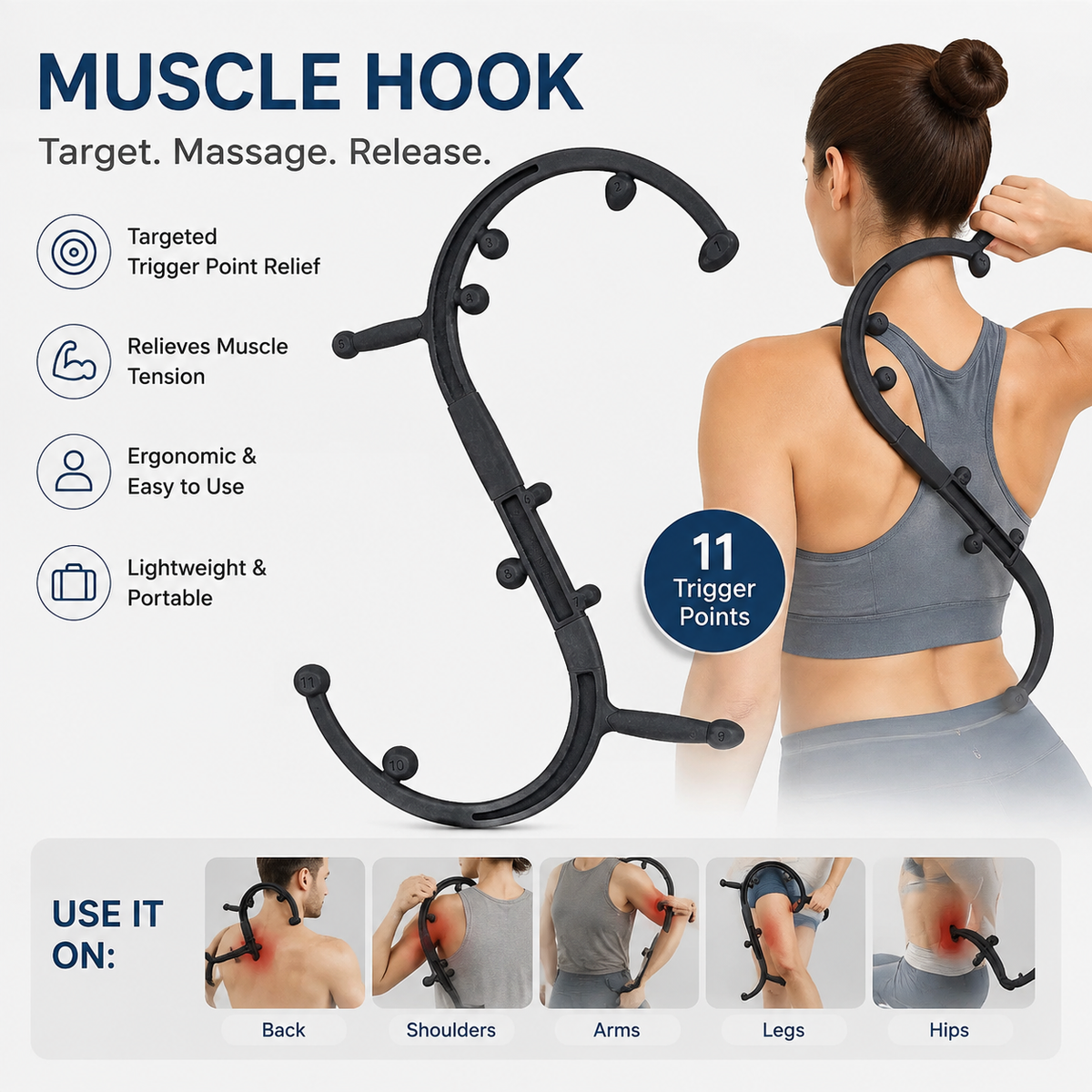 Body Back Buddy Elite Back Massager & Neck Massager for Pain Relief