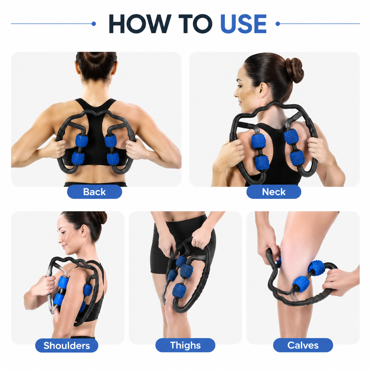 Body Back Trigger Point Pressure Roller Massager for Deep Tissue Relief