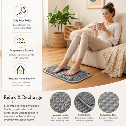 Foot Massage Acupressure Mat with Massage Balls for Foot Pain