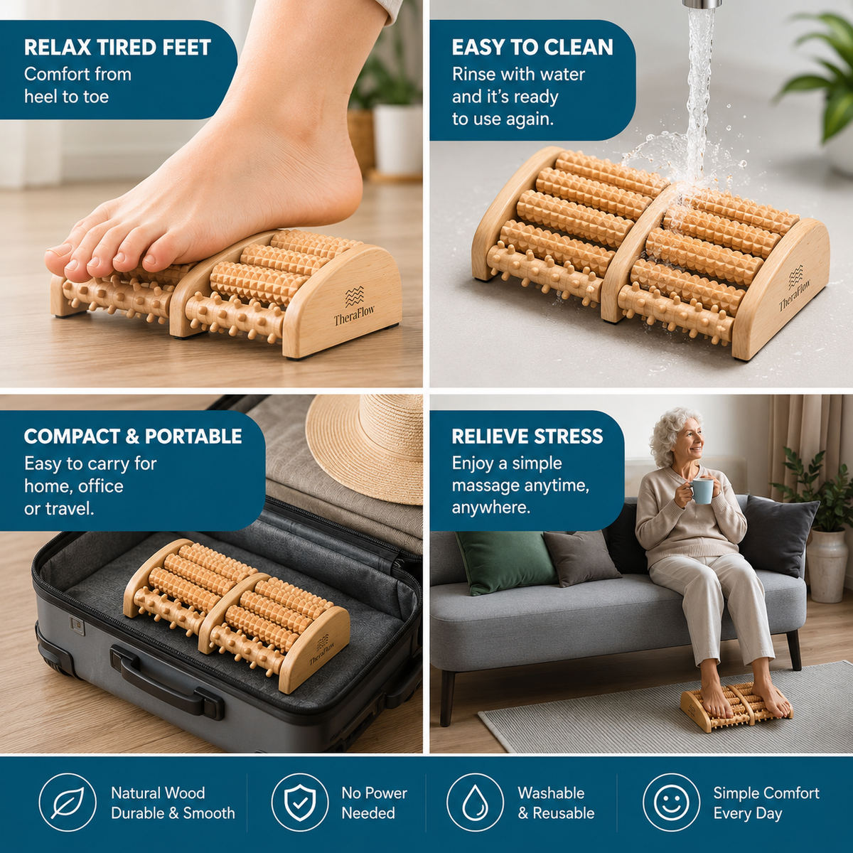 Foot Massage Roller for Arch & Heel Relief