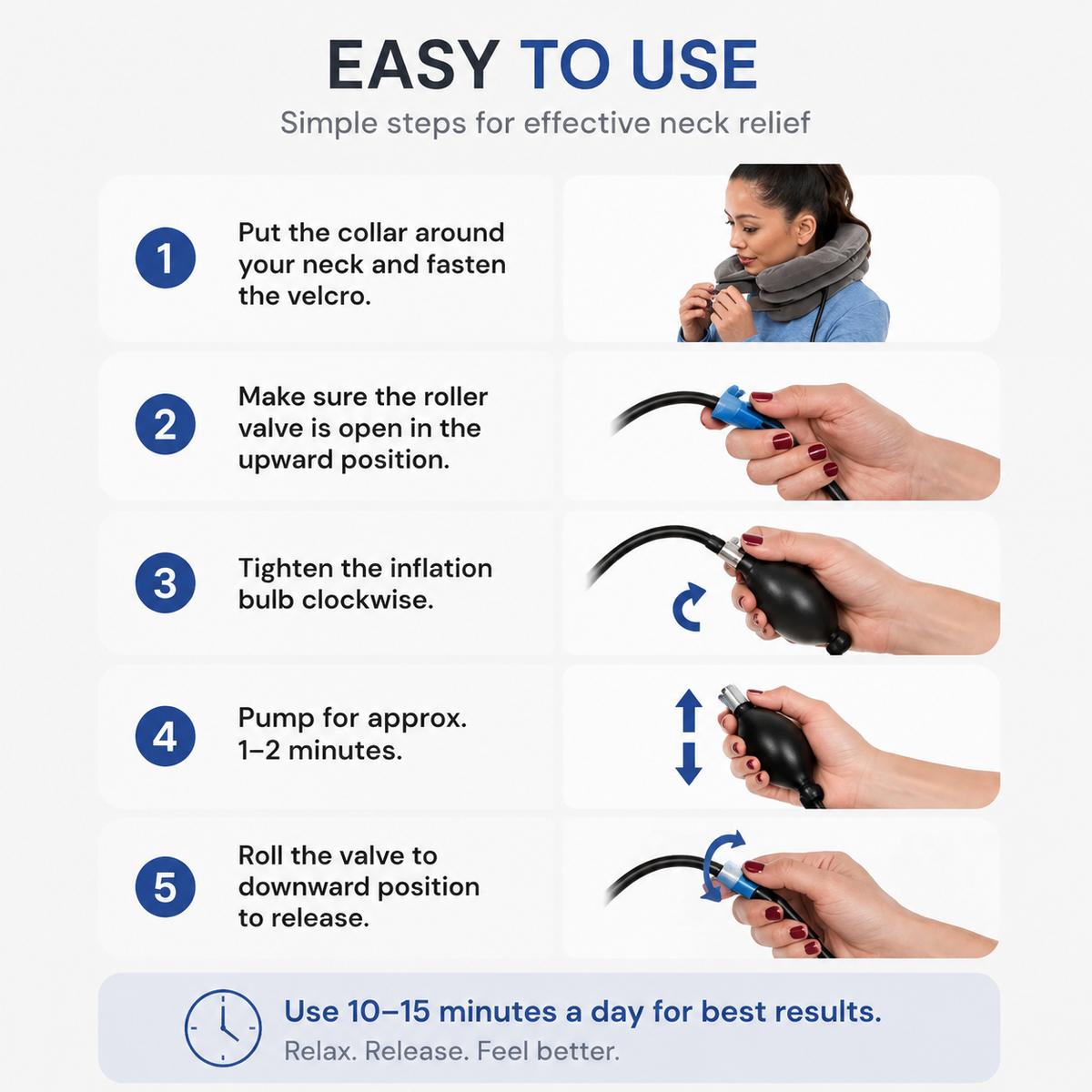 Cervical Traction Device, Inflatable Neck Stretcher & Traction Pillow