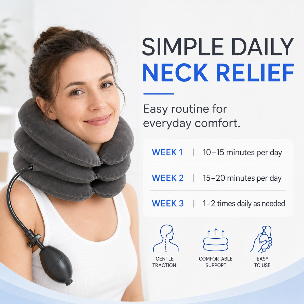 Cervical Traction Device, Inflatable Neck Stretcher & Traction Pillow